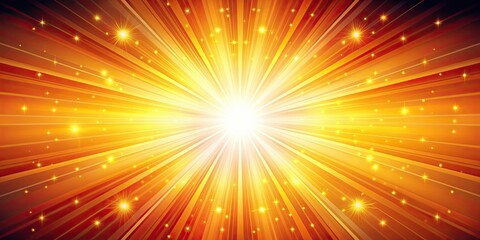 Fototapeta premium Bright background with glowing rays spreading outwards, sunburst, radiating, beams, abstract, texture, gradient, yellow, orange