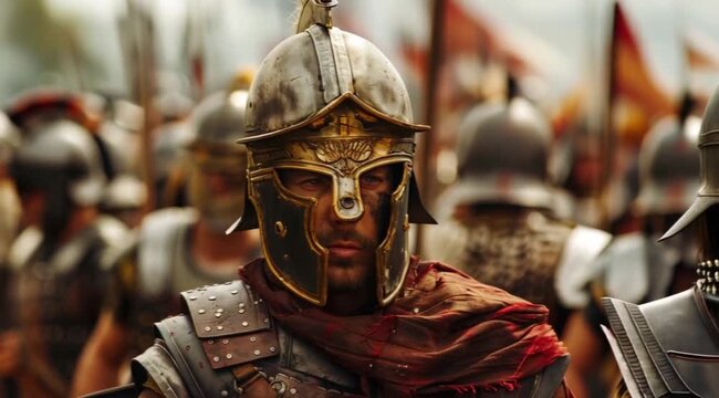 Medieval warrior scene, Take the video going around the object