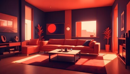 Fototapeta premium Photo interior modern design room 3d illustration