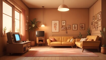 Fototapeta premium Photo interior modern design room 3d illustration