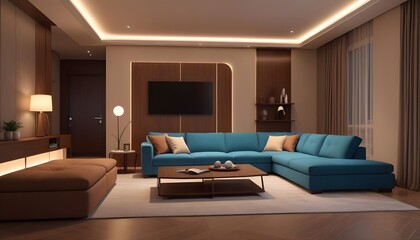 Fototapeta premium Photo interior modern design room 3d illustration