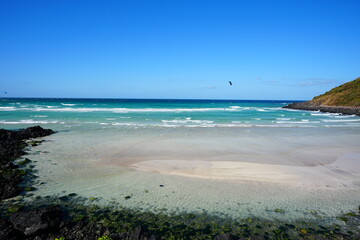clear water and sand bar