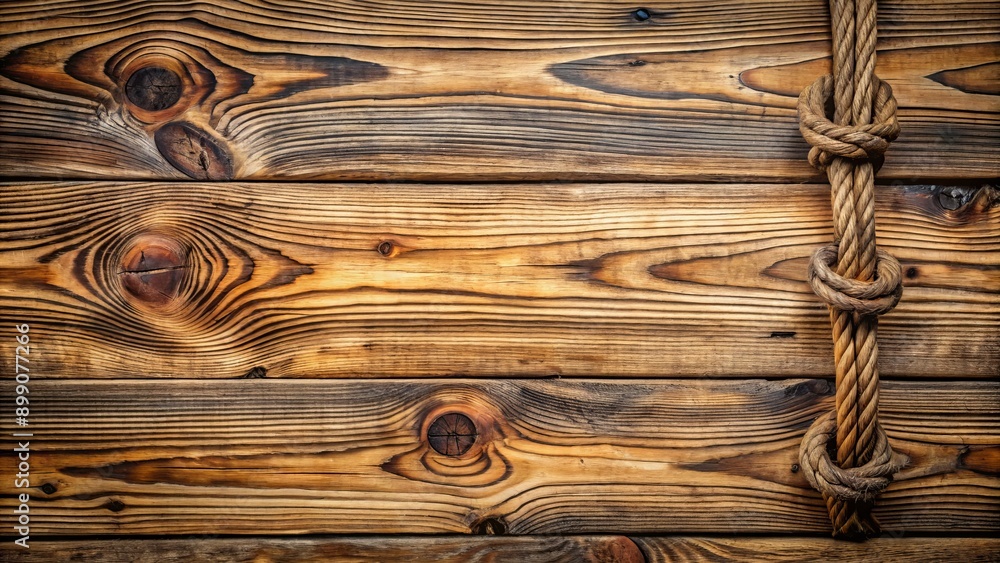 Wall mural rustic wooden planks with intricate knots and grain patterns create a distressed vintage finish on a