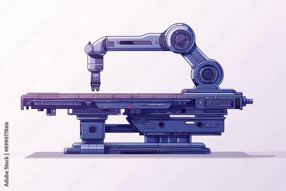 Poster futuristic robotic arm in a high tech lab perfect for advanced technology and automation themes show