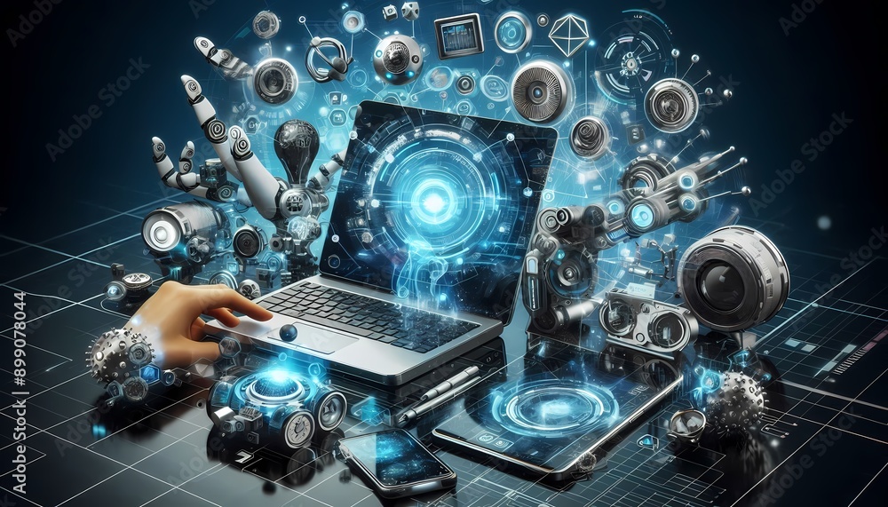 Wall mural how about global network of digital technology and data?