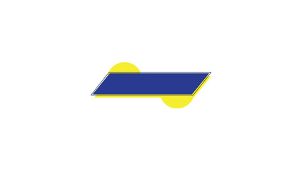 Simple text box design, simple text banner in blue and yellow