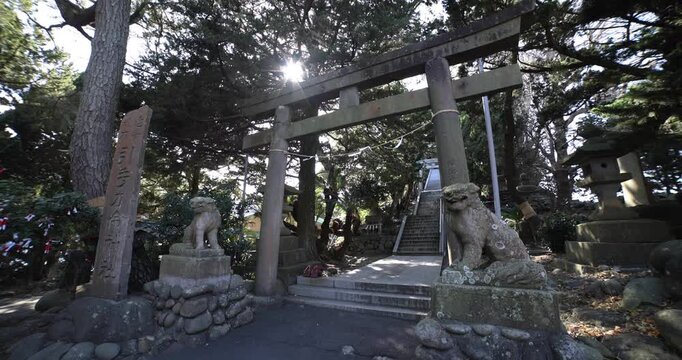 An old gate Torii at Ose shrine in Numazu Shizuoka daytime