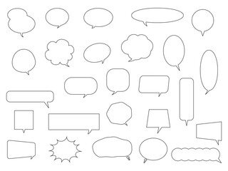 Fototapeta premium 黒い線のシンプルな吹き出しのセット