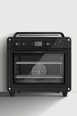 Fototapeta premium Black oven on white wall
