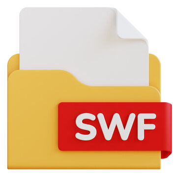 3d swf file folder illustration with transparent background