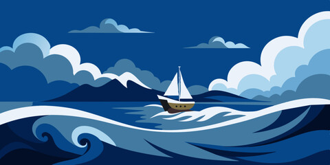 Beautiful Sea and Ocean Art: Sailboat Landscape