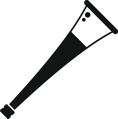 Black silhouette of a vuvuzela, a horn shaped instrument used by fans to make noise