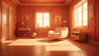 Fototapeta premium Photo interior modern design room 3d illustration
