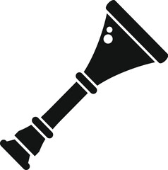 Black silhouette of a trumpet typically used to make important announcements