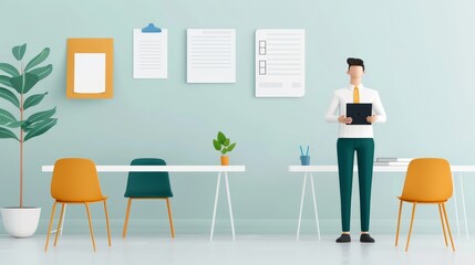 A person is writing in a notebook on a desk with a laptop and a cup of coffee