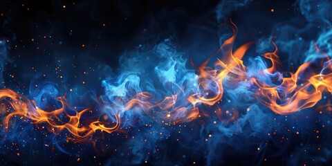 Close-up of flames on dark background