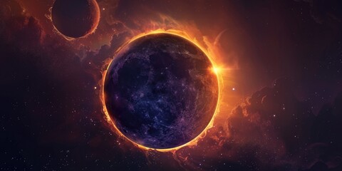 Obraz premium Planets orbiting sun in space