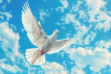 Obraz premium White dove in flight