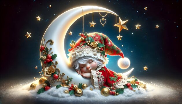 Dulces Sue&ntilde;os Navide&ntilde;os, Fotograf&iacute;a Hiperrealista, Ilustraci&oacute;n 3D Ai