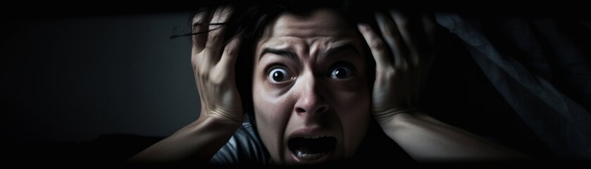 Fototapeta premium Fear and Panic in the Dark