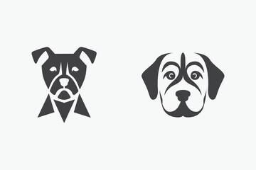 minimalist dog logo, vector illustration