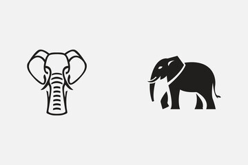 minimalist elephant logo  vector illustration