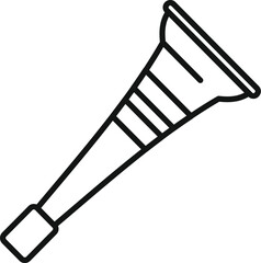 Simple line icon of a vuvuzela horn being blown during a game or match