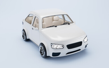 Realistic 3D style automobile car, 3d rendering.