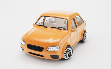 Realistic 3D style automobile car, 3d rendering.