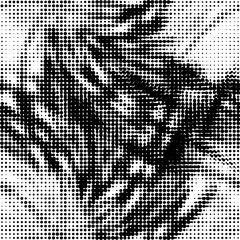 Fototapeta premium Universal halftone dot fragment for creating various seamless patterns. Monochrome on transparent background. Vector.