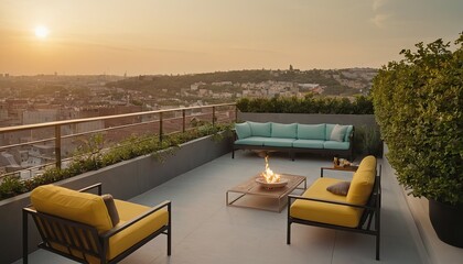 living room background 3d render ,decorated with white furniture, There are large open sliding door Overlooking nature view.23