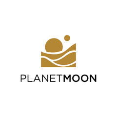 Moon logo with wave vector 