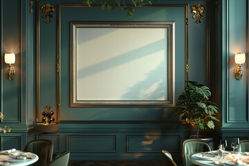 Dining Room Art deco Interior Design Style with empty frame