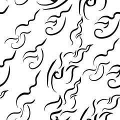 Thai geometric White, black flower tradition art style seamless abstract pattern illustration design vector background element can be used for decoration