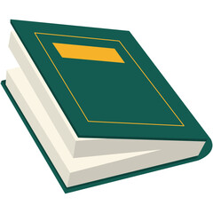 Education Book Illustration Isolated on White Background. Vector Clipart with Flat Design Concept