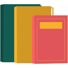 Education Book Illustration Isolated on White Background. Vector Clipart with Flat Design Concept