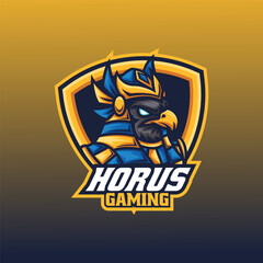 Vector Logo Illustration Horus E- Sport and Sport Style.
