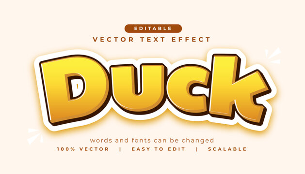 bold duck lettering text effect in editable style