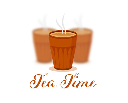 indian chai or tea kullad promo background