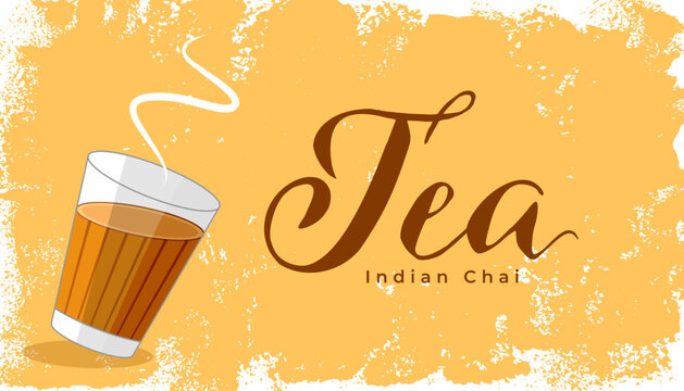 grungy style indian tea or chai poster design