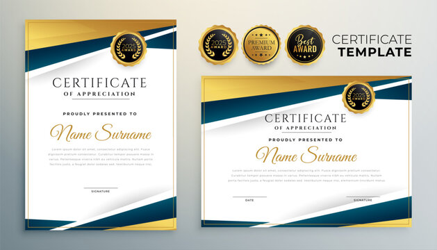 certificate of corporate success template for work recognition - Powered by Adobe