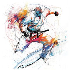 Dynamic Abstract Representation of International Combat Sports - Judo, Taekwondo, and Wrestling