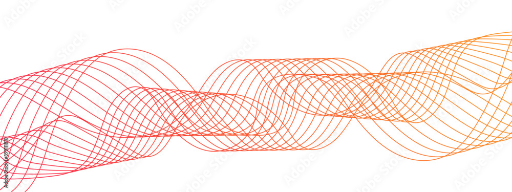 Aufkleber Abstract futuristic blend Curved wavy technology lines used for Design element for science and template. Sound waves technology curve flow wave lines. Colorful modern stream wave line 