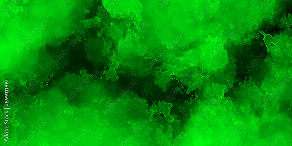 Poster dynamic green smoke cloud art with intense vivid patterns for creative and futuristic designs.bright