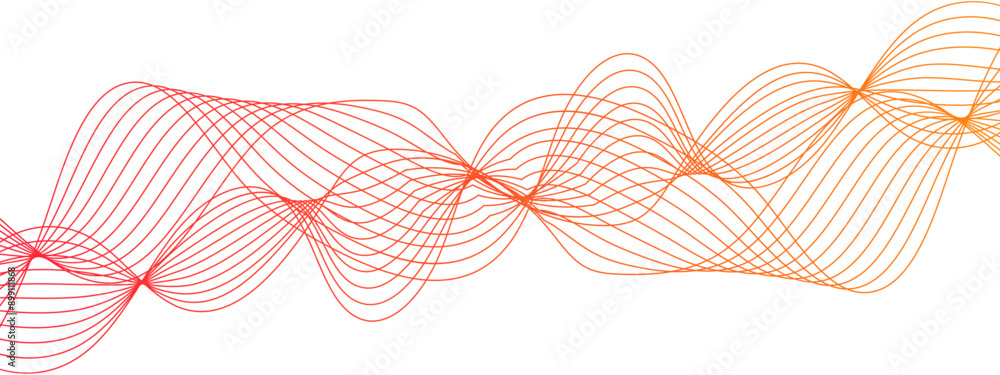 Poster Abstract futuristic blend Curved wavy technology lines used for Design element for science and template. Sound waves technology curve flow wave lines. Colorful modern stream wave line 