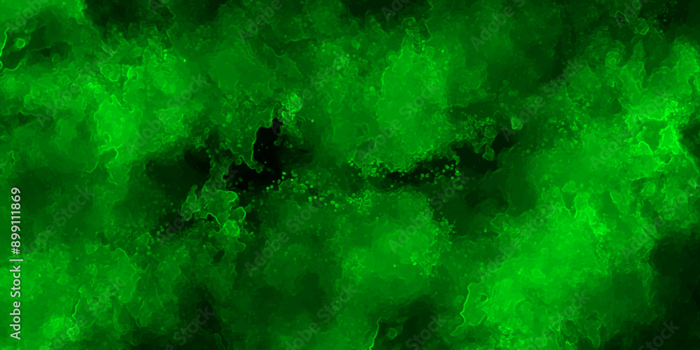Poster dynamic green smoke cloud art with intense vivid patterns for creative and futuristic designs.bright