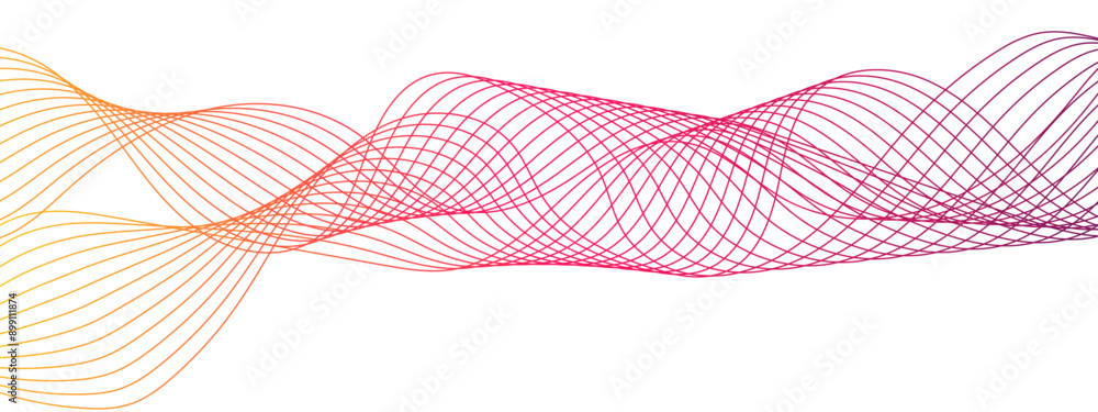 Aufkleber Abstract futuristic blend Curved wavy technology lines used for Design element for science and template. Sound waves technology curve flow wave lines. Colorful modern stream wave line 