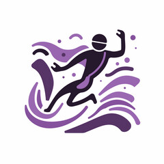 Fototapeta premium Vibrant Aquatic Sport Icon on White Background for Fun Graphic Design Projects