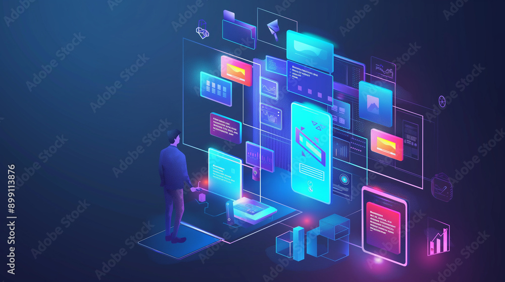 Poster digital marketing ads on social media websites business promotion advertising digital software techn