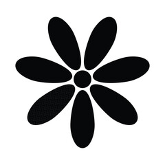 Vector drawing of a flower, petals with different texture, isolated on white background	